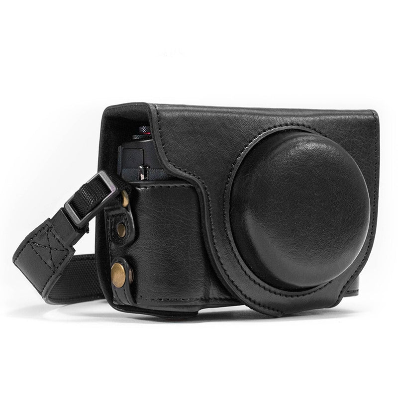 MegaGear "Ever Ready" Protective Leather Camera Case, Bag for Canon PowerShot G7 X Digital Camera (Black) Black
