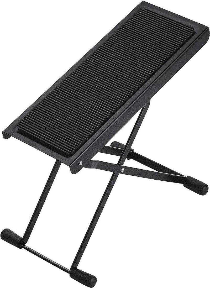K&M Stands 14670 Guitar Footrest Provides Six Easily Adjusted Height Positions, Heavy-Duty Legs Made of Steel for Added Stability End Caps and Large Non-Slip Rubber Pad Black