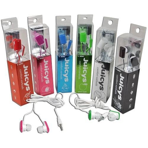 2 Pack - Vibe Juicys Comforty Mp3 Earbuds Stereo Headphones 3.5mm - Blackberry