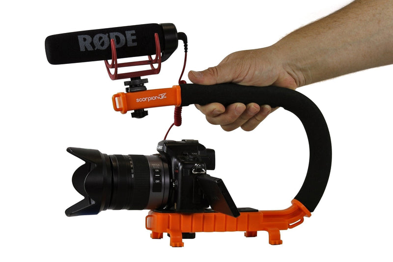 Cam Caddie Scorpion Jr. Limited Edition Collapsible Stabilizing Camera/Smartphone Handle w/Hot Shoe Mount - Orange