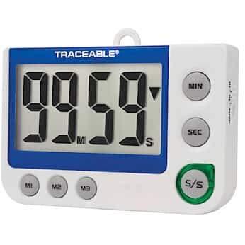 Digi-Sense Traceable Flashing LED Big-Digit Timer with Calibration; Single-Channel