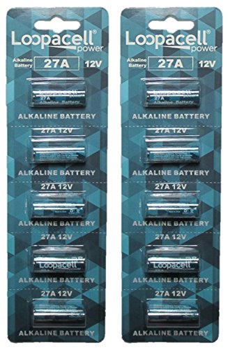 10 Loopacell High Voltage 12v A27 27AE Batteries - 12V