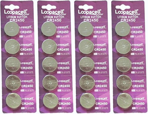 Lopacell CR2450 20 Pack Lithium Coin 3 Volt Batteries