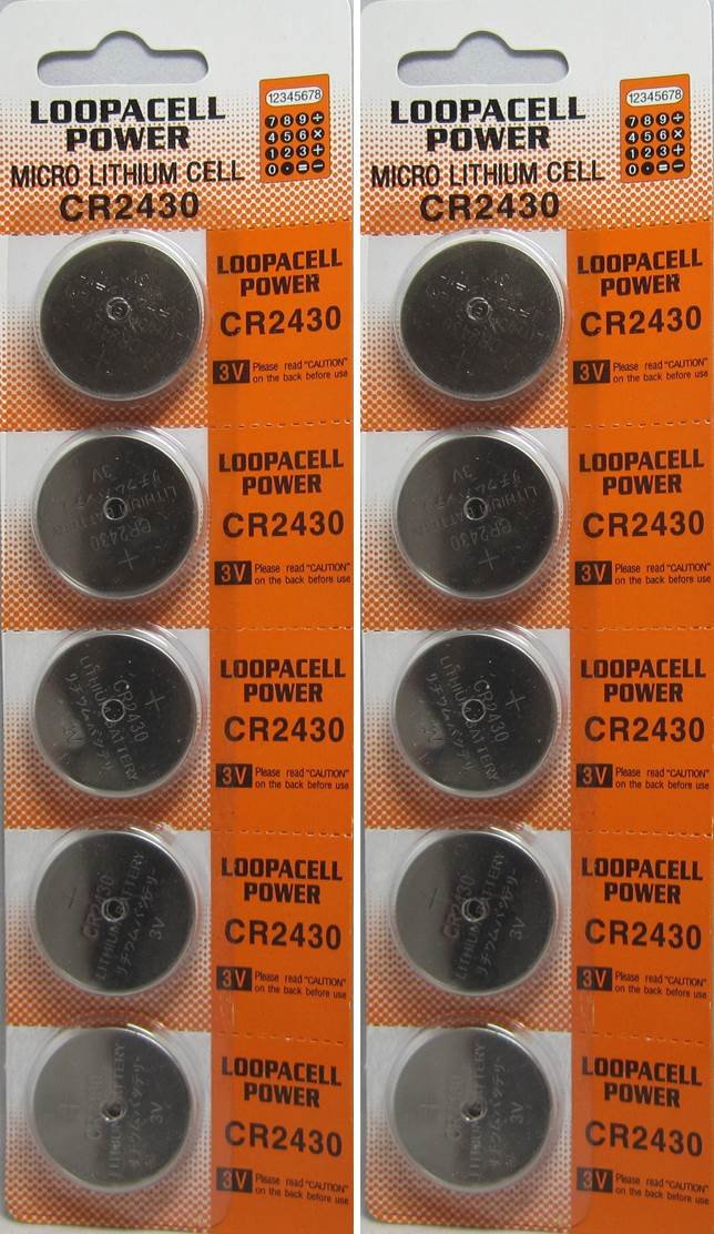 [AUSTRALIA] - Loopacell Lithium Battery CR2430-10 Pcs Pack - 2 Blisters 3V Lithium Button Cell 