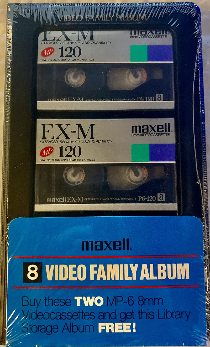 Bonus Pack of Two Maxell P6-120 EX-M 8mm Tapes, and Library Storage Case