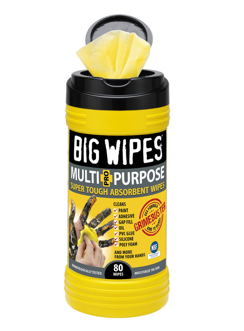 Big Wipes 60020048"Black Top" Heavy Duty Industrial Scrubbing Wipes, 80 Count