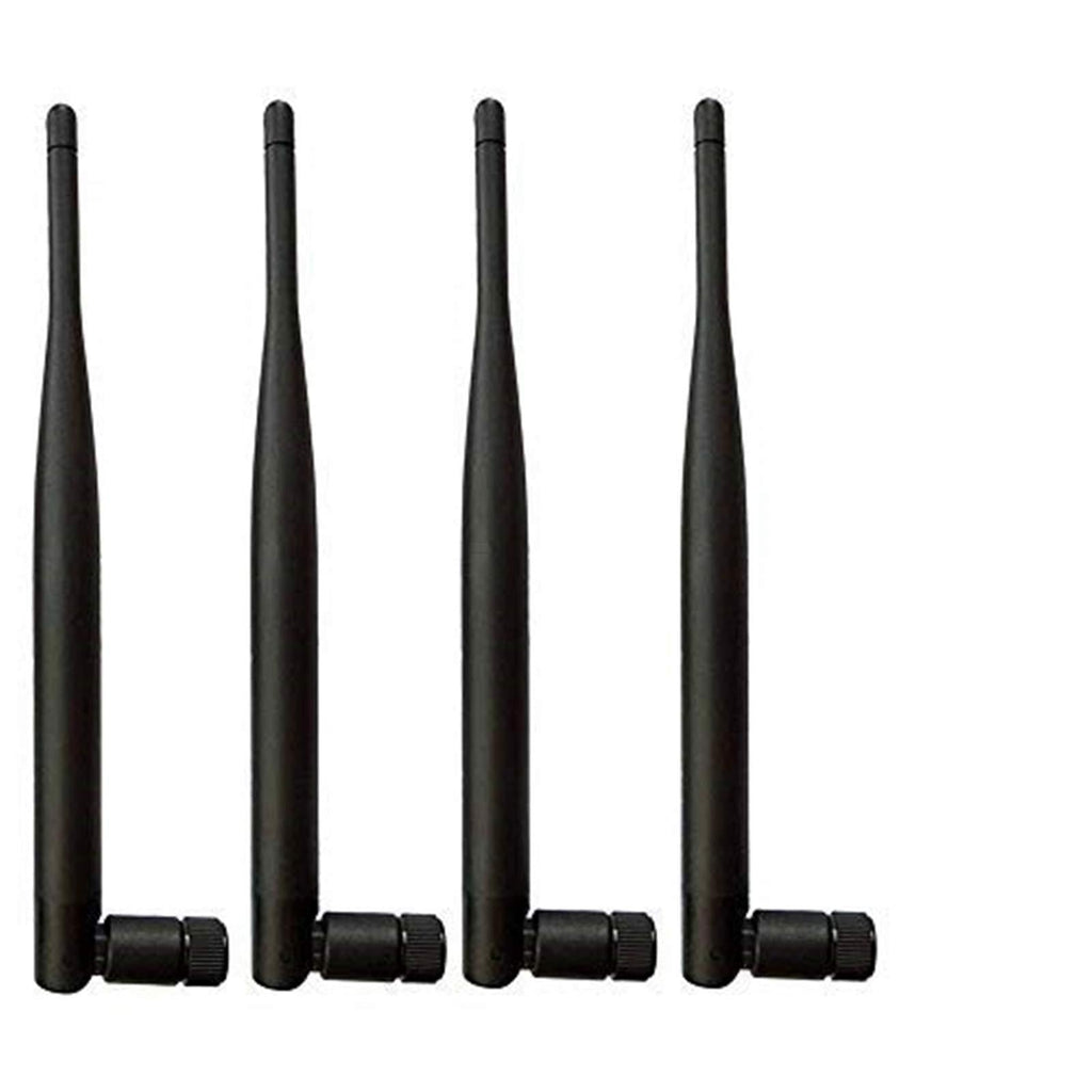 TECHTOO WiFi Antenna Dual Band 2.4/5g 5dBI MIMO Antenna with RP-SMA Connector for Drone Transmitter/Wireless Router Range Extender Network Card USB Adapter IP Security Camera (RP-SMA Black 4pack) RP-SMA Black 4pack