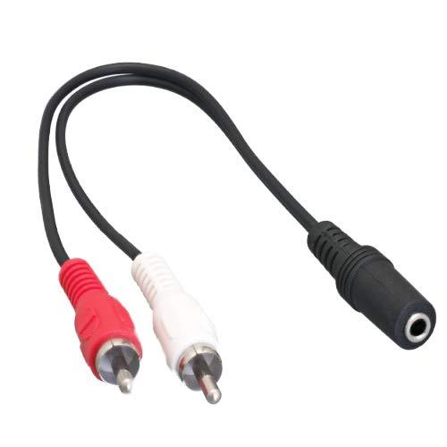 QualConnectTM 3.5mm Stereo to Dual RCA Audio Adapter Cable, 3.5mm Female to Dual RCA Male (Red/White), 6 inch