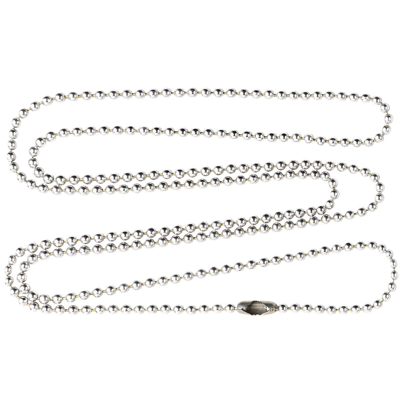 [AUSTRALIA] - Ball Chain 30 inches Number 3 Aluminum Ball Chain Necklace 100 Count | 2.4 mm in Diameter | Rust and Corrosion Resistant 27 Inches 