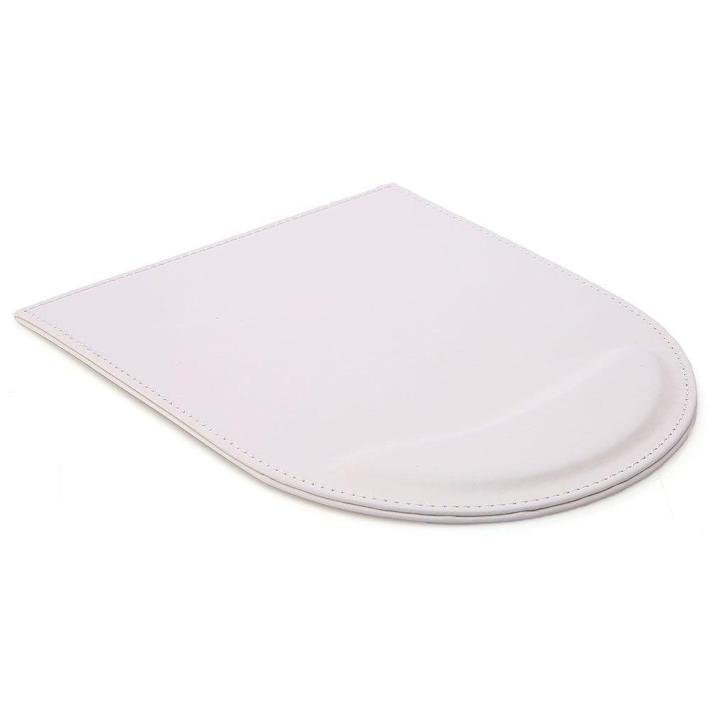 KINGFOM Leather Gaming Mouse Pad/Mat with Wrist Rest Support, Non Slip Mousepad - Large (white) White