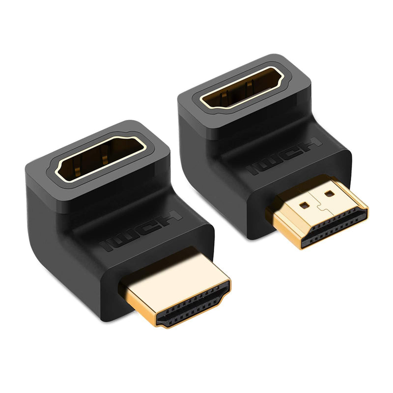 UGREEN HDMI 90 And 270 Degree Right Angle Adapter Gold Plated High Speed HDMI Male to Female Connector Adapter for Roku TV Stick (pack of 2)