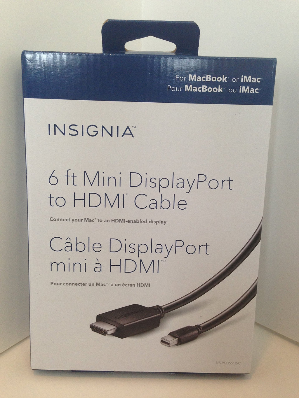 Insignia - 6' Mini DisplayPort-to-HDMI Cable - Black
