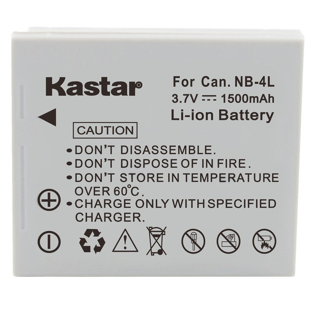 Kastar NB-4L Battery (1-Pack) for Canon PowerShot SD40, SD30, SD200, SD300, SD400, SD430, SD450, SD600, SD630, SD750, SD780, SD940, SD960, SD1000, SD1100, SD1400, TX1, ELPH 100, 300, 310, 330, VIXIA