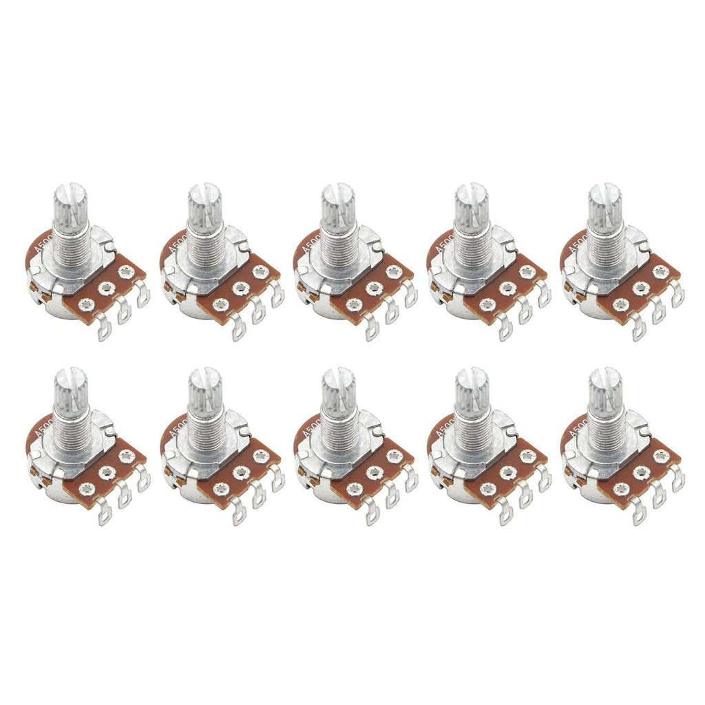 Mini A500k Electric Bass Guitar Potentiometers Audio Tone Switch Shaft 18mm Pack of 10