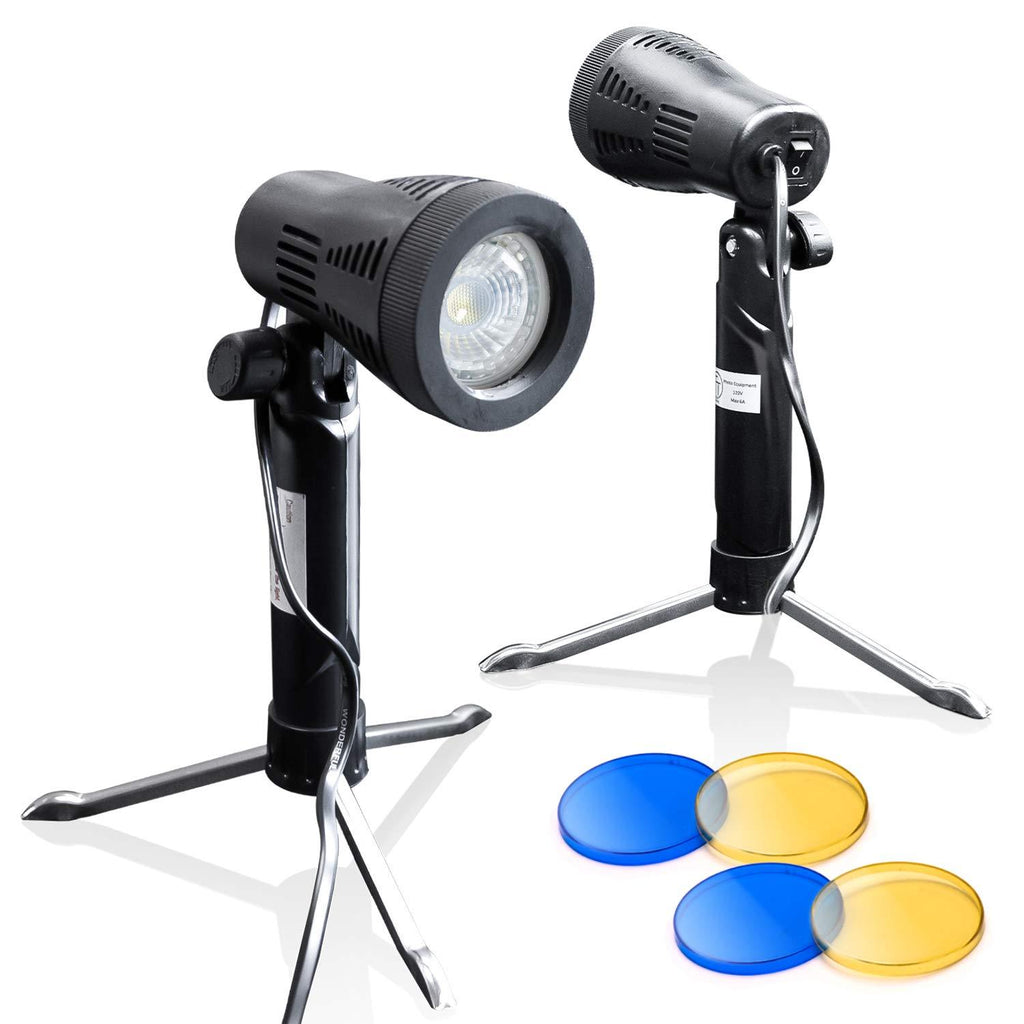 LimoStudio Photography Continuous LED Portable Light Lamp with Table Top Studio with Color Filters for Photography Photo Studio, 2 sets, AGG1501 2PACK