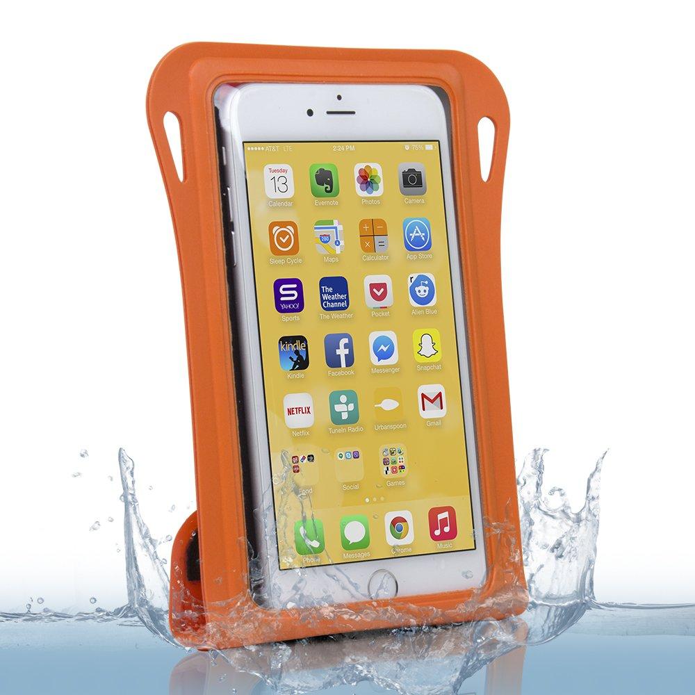 Satechi GoMate Waterproof Smartphone Case - Compatible with iPhone 6/7, Samsung Galaxy S7 Edge, S7, Note 4, Nexus 6/5, HTC One and More - IPX8 Certified Waterproof Up to 100 feet IPX8 Orange