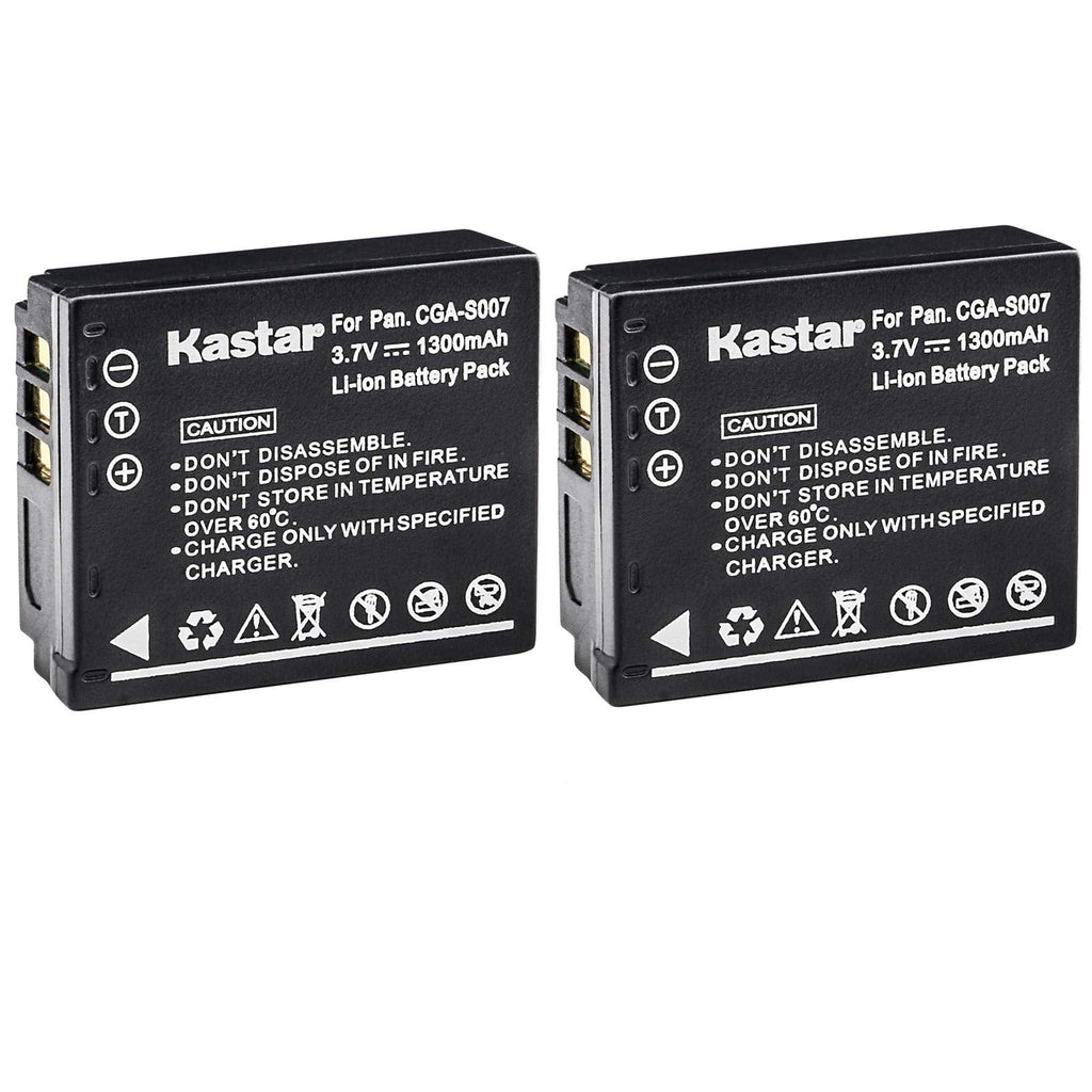 Kastar Battery (2-Pack) for Panasonic Lumix CGA-S007, CGA-S007A, CGA-S007A/1B, CGA-S007E, DMW-BCD10, DE-A25, DE-A26 & Lumix DMC-TZ1, DMC-TZ2, DMC-TZ3, DMC-TZ4, DMC-TZ5, DMC-TZ11, DMC-TZ15, DMC-TZ50