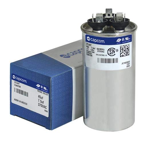 [AUSTRALIA] - American Standard - 45 + 7.5 uF MFD x 370 VAC Genteq Replacement Dual Capacitor Round # C34575R / 27L947 1 