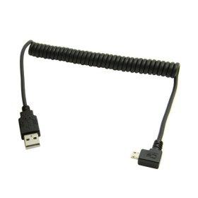 HDMIHOME 100cm Right Angled 90 Degree USB 2.0 Micro Male to A Type Male Stretch Data Cable for SSD & Tablet & Cell Phone
