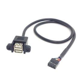 CY 9pin USB Header Male to Female Extension Splitter Cable Connector Adapter USB 2.0 Type A Female to 9 Pin Female Header Motherboard Cable Cord cable-stackable type