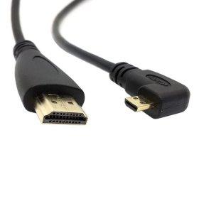 Cablecc Right Angled 90 Degree Micro HDMI to HDMI Male HDTV Cable 50cm for Cell Phone & Tablet
