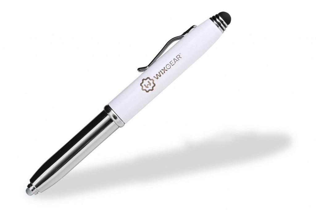 WixGear 3-in-1 Stylus Pen - Stylus Pen for Touch Screens with LED Flashlight and Pen (White) White