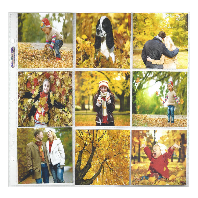 Ultra PRO 12" x 12" Size 9-Pocket Page for 4" x 4" Prints, 10 Pack