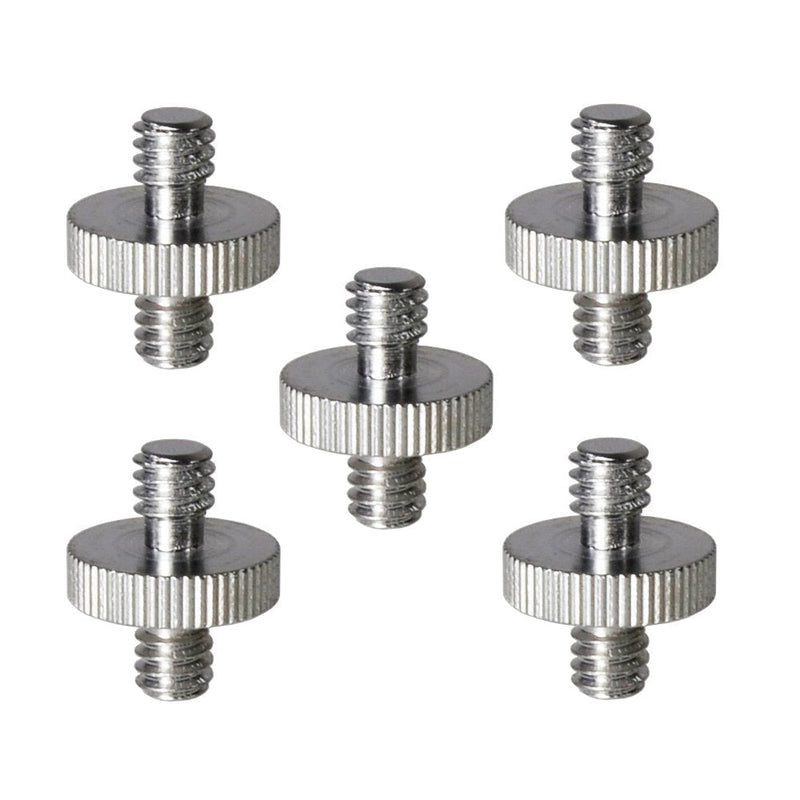Foto&Tech 5 Pieces 1/4" Male to 1/4" Male Threaded Screw Adapter Compatible with Camera Cage/Shoulder Rig/Tripod/Socket Studio/Lighting Equipment/LED Panel/GoPro 1/4" to 1/4" Metal
