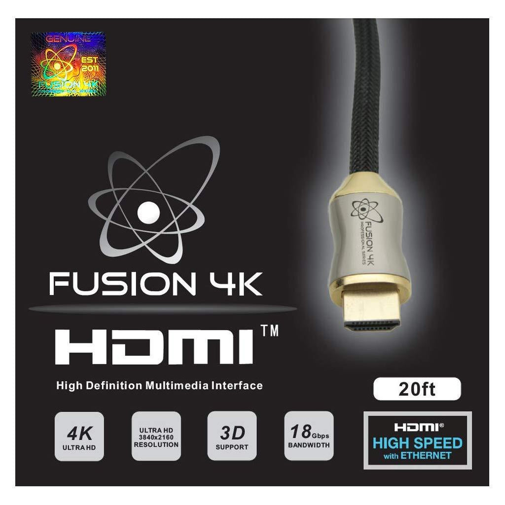 Fusion4K High Speed 4K HDMI Cable (4K @ 60Hz) - Professional Series (20 Feet) 20 Feet