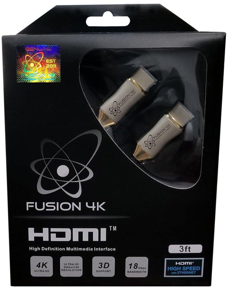 Fusion4K High Speed 4K HDMI Cable (4K @ 60Hz) - Professional Series (3 Feet) 3 Feet