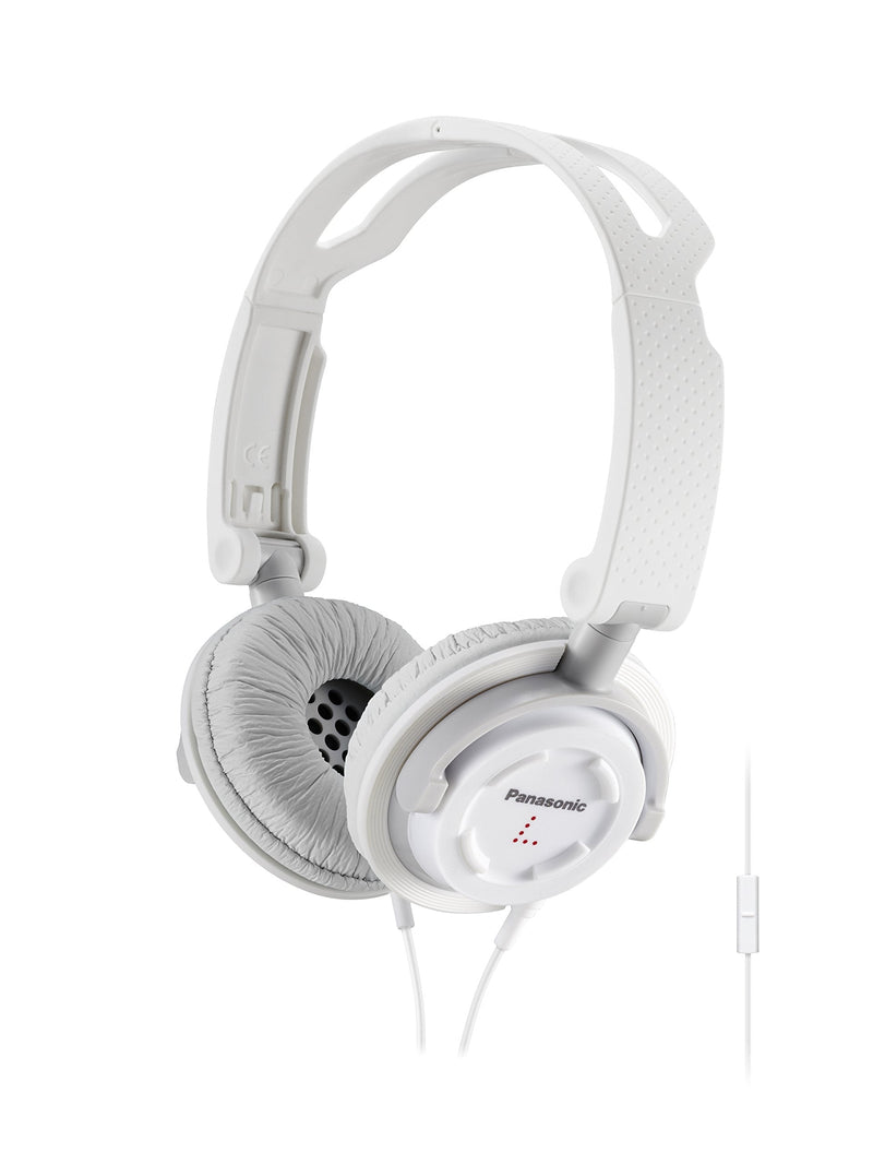 Panasonic FOLDZ On-Ear Stereo Headphones with Mic/Controller RP-DJS150M-W (White) Integrated White