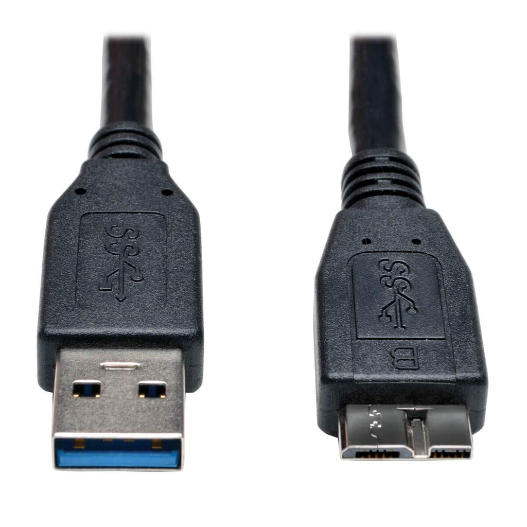 TRIPP LITE USB 3.0 Super Speed Device Cable A to Micro-B M/M Black, 1-Feet (U326-001-BK)