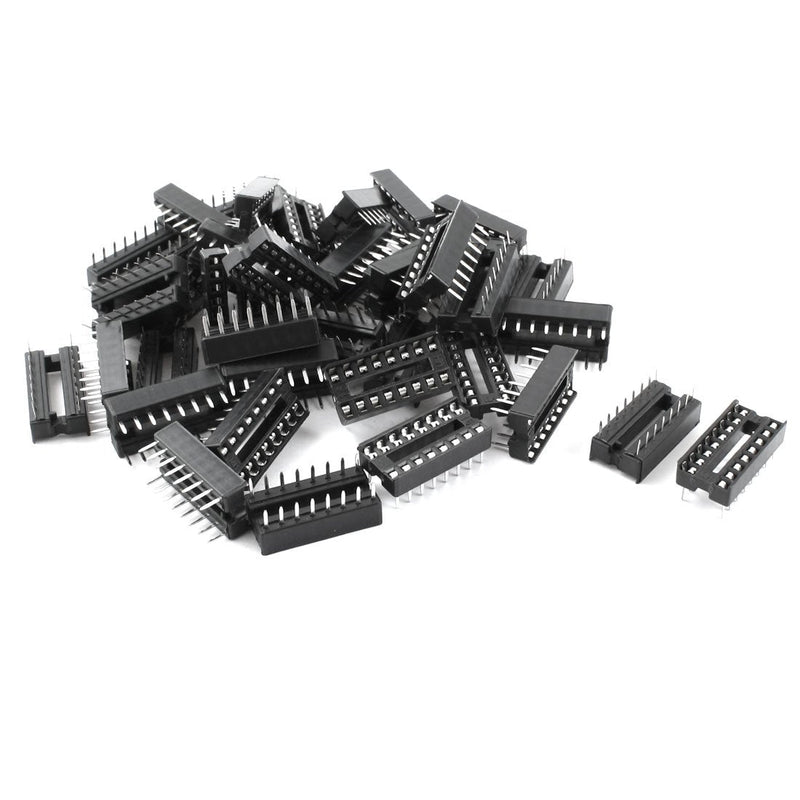 uxcell 40pcs 2.54mm PCB Board 2 Row 16-Pin DIP Solder Type IC Socket Adapter