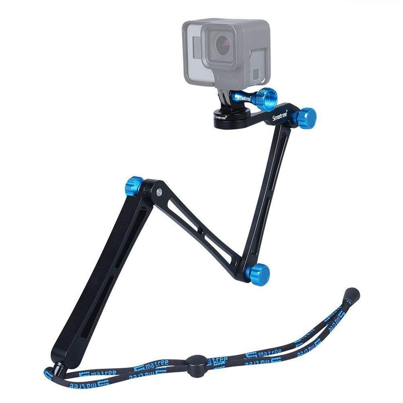 Smatree SmaPole X1 Aluminium Foldable Multi-functional Pole/Monopod for GoPro Hero 5/4/3+/3/2/1/Session/for Compact Cameras (Blue)