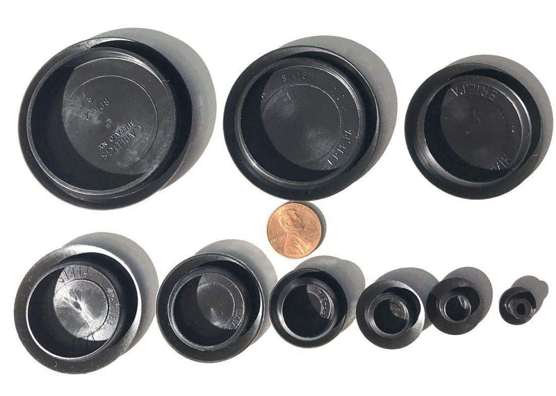 90 Piece Flush Mount Black Hole Plug Assortment for Auto Body and Sheet Metal