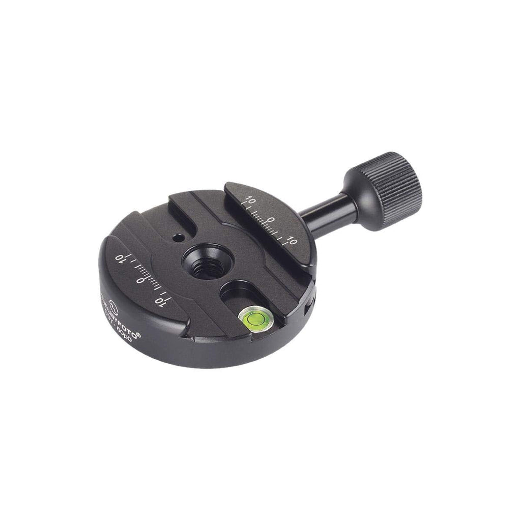 SUNWAYFOTO DDY-60p0 Discal Clamp for Arca p0 Ball Head, 60mm Diameter, Screw Hole UNC3/8, 44lbs Capacity