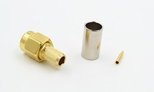 SMA Male Crimp Adapter,10pack for RG58/RG142/RG223/RG400/LMR195/RFC195 Straight Connector Adapter Crimping Adapter