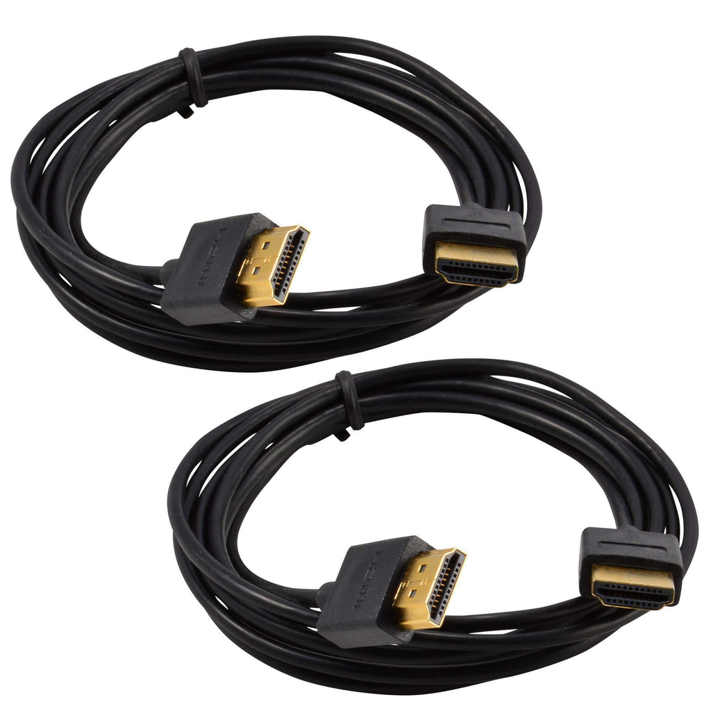 (2-Pack) JacobsParts Slim HDMI 1.4 Cable (6 Feet) - Supports 1080P, 4K, Ethernet, 3D and Audio Return 6 Feet (2-Pack)