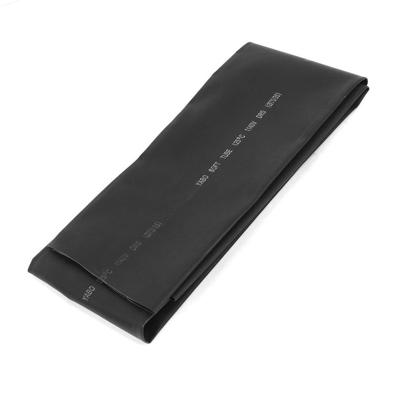 uxcell Black 70mm Diameter 110mm Flat Width 2:1 Polyolefin Tube Sleeving Heat Shrink Tubing 1M