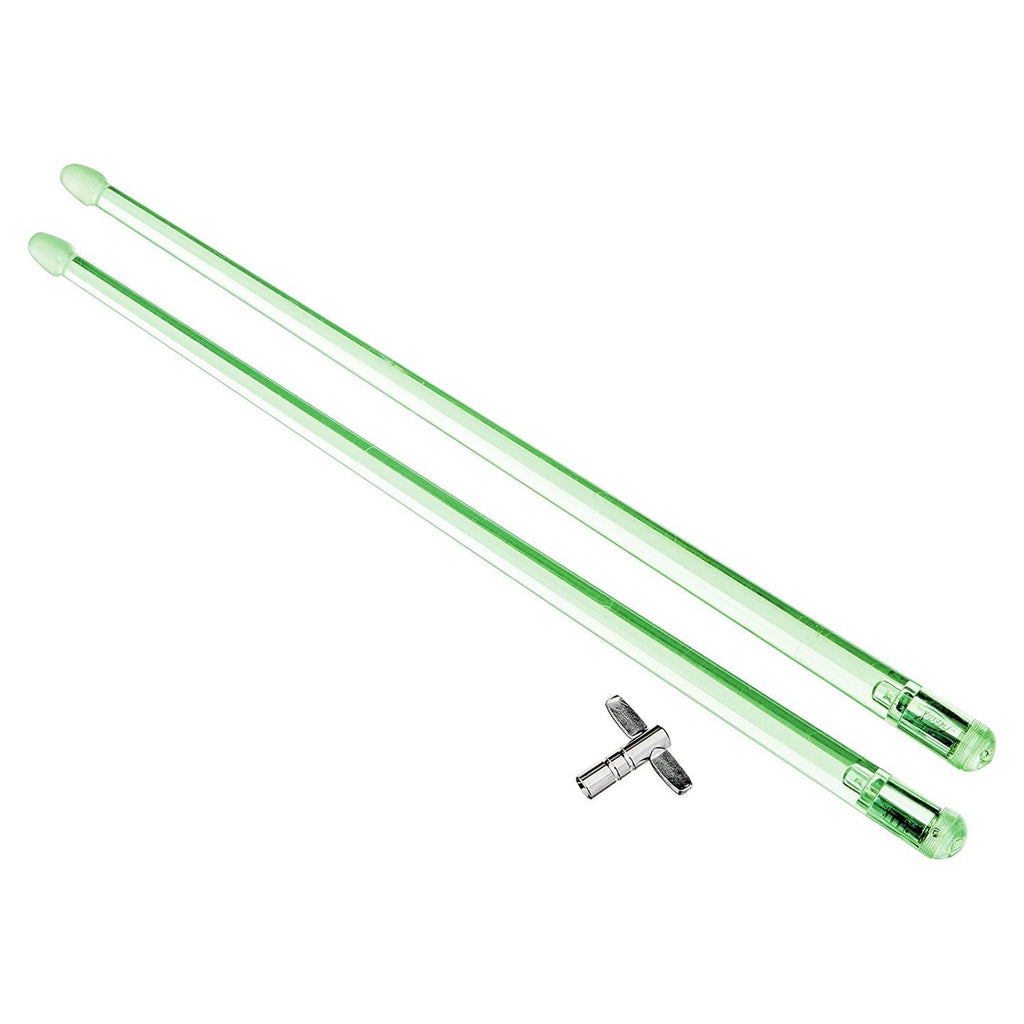 Performance Plus PFX12GR-K Green Light-Up Drumsticks Firestix with Drum Key