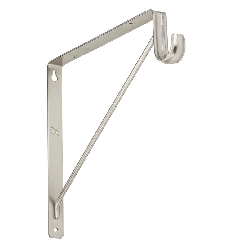 Stanley Hardware S822-093 108BC Heavy Duty Shel and Rod Bracket in Satin Nickel finish Updated Packaging