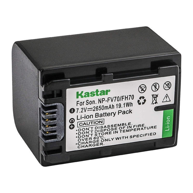 Kastar NPFH70 Battery (1-Pack) for Sony NP-FH100, FH60, FH70, NP-FH90, TRV and Sony DCR-DVD405 407E 408 410E 450 602E 610 650E DCR-HC96 DCR-SR85 HDR-HC9 HDR-UX20 HDR-SR12 DCR-SR65E XR500E Camera