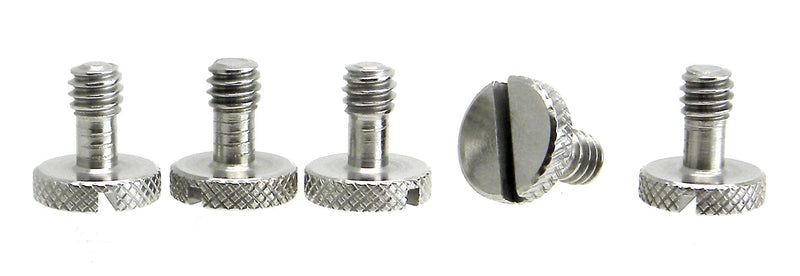 5 Pack Steel Screws 1/4" Tripod Quick Release QR Plate Camera Flathead Slot Stainless SS ideal for Sachtler / Manfrotto