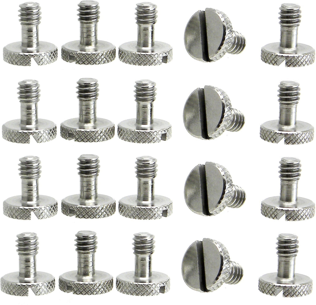 Steel Screws 1/4" Tripod Quick Release QR Plate Camera Flathead Slot Stainless SS ideal for Manfrotto/Sachtler (20) 20
