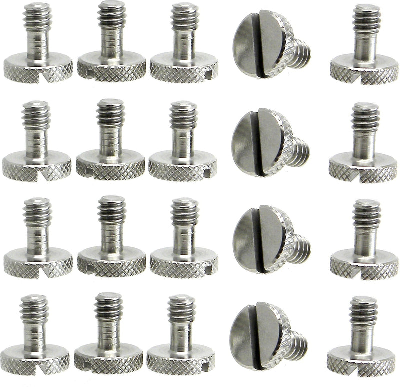 Steel Screws 1/4" Tripod Quick Release QR Plate Camera Flathead Slot Stainless SS ideal for Manfrotto/Sachtler (20) 20