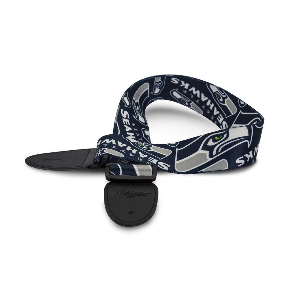 The Sports Vault NFL Unisex-Adult Woodrow Guitar NFL Adjustable Guitar Strap Seattle Seahawks 55-Inch x 2-Inch Blue