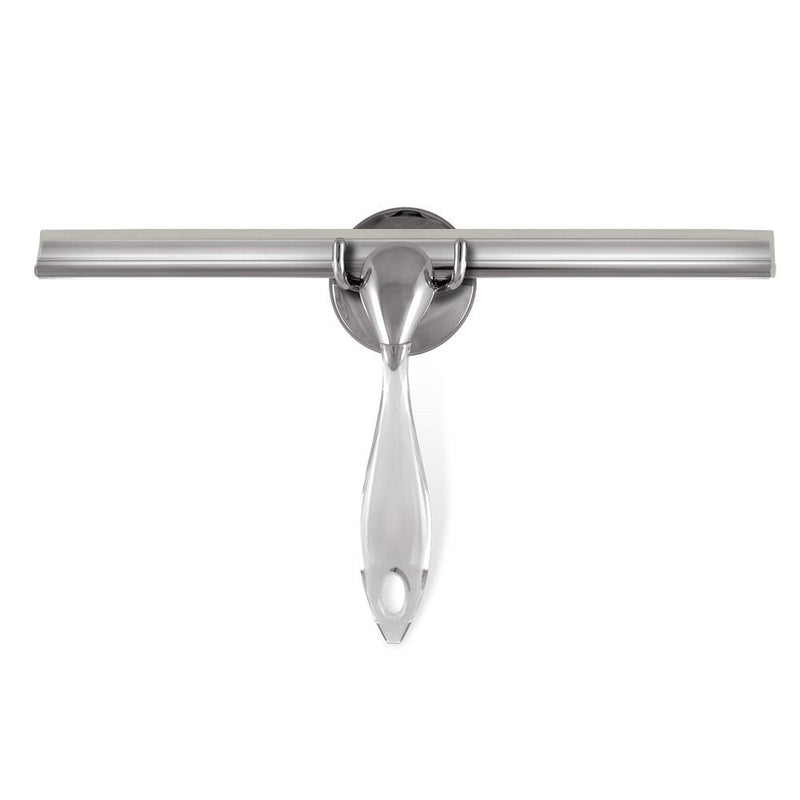 Zadro 12" Squeegee, Professional Use, Modern Ergonomic Acrylic Handle, Suction Cup Mount, Best 4 Bathroom Shower Window Car RV Home (Chrome/Clear)