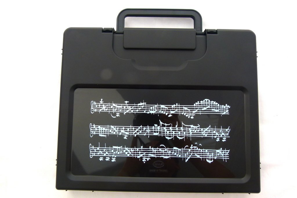 Music Themed Music Score Sheets Design Black Plastic A4 Carry-on File Case/Bag
