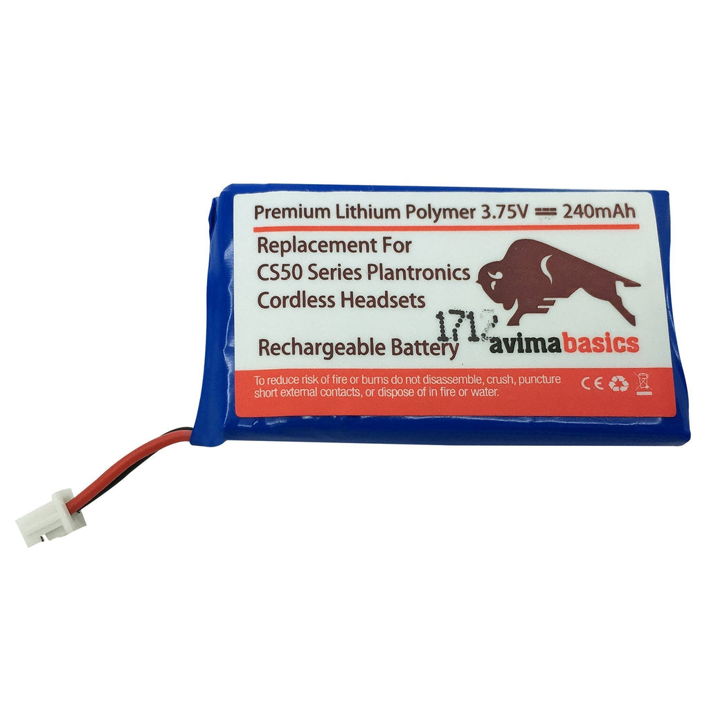 AvimaBasics Replacement Rechargeable Battery Compatible with Plantronics CS50 CS50-USB CS55 CS55H CS60-USB CS351 Avaya AWH-55 Replaces Plantronics 64327-01 64399-01 64399-03 65358-01