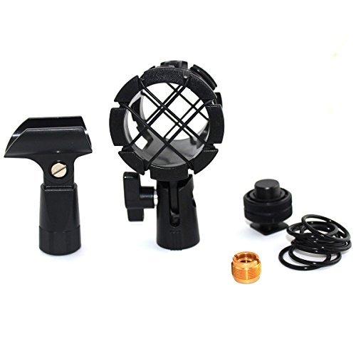 [AUSTRALIA] - Foitech(tm) 5-in-1 Kit Camera Microphone Shockmount Holder Clip + Hot Shoe Mount + Small Clip+Adapter for AKG D230, Senheisser Me66, Rode Ntg-2,ntg-1,Audio-Technica At-875r Etc 